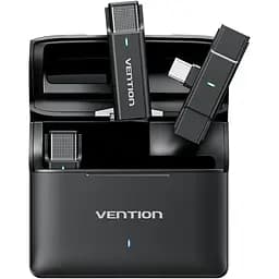 Бездротовий подвійний петличний мікрофон Vention USB-C 2-Pack Wireless Lavalier with Charging Case