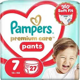 Підгузки-трусики Pampers Premium Care Pants Розмір 7 (15+ кг) 27 шт. 