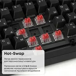 Клавіатура Ajazz AK820 Red Switch USB-C UA Black (AK820-R-B) - мініатюра 11
