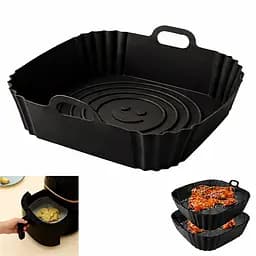 Квадратная силиконовая форма для аэрогриля, духовки и мультипечи 21.5х21.5 см Черный 88173