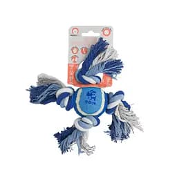 Іграшка для собак Misoko&Co Тенісний м'яч з вузлами з мотузки. blue. 27cm - мініатюра 2