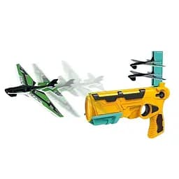 Пистолет с запускателем HT 016-1, механический, 4 самолетики, желтый