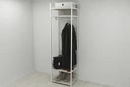 Шафа Гардероб Уні секція 2 серії Конект Ferrum-decor 220x60x50см Білий метал ДСП Дуб Сонома 32 мм (FRD-104545)