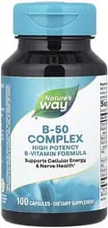 Комплекс вітамінів групи В Nature's Way B-50 Complex, 100 капсул для підтримки нервової системи