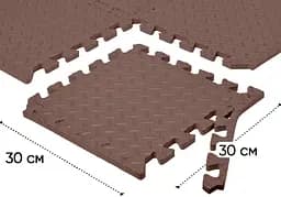 Татамі мат EasyFit 8 шт (30х30х1 см) хвіст ластівки коричневий - мініатюра 3