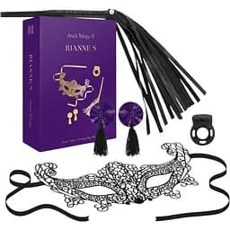 Подарочный набор Rianne S Ana's Trilogy Set III: эрекционное кольцо, ажурная маска, пестис, плеть