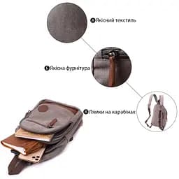 Чоловіча текстильна сумка через плече з ущільненою спинкою Vintage 19,5х29х8 см sum0028973 - мініатюра 4