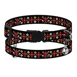 Нашийник для котів Барксі Urban патріотичний Вишиванка чорна