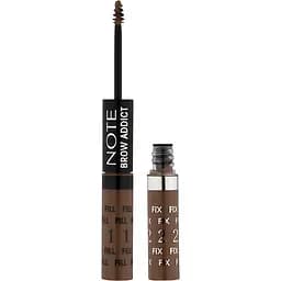 Тінт та гель для брів 2 в 1 Note Cosmetique Brow Addict Tint & Shaping Gel Light Brown відтінок 2, 10 мл - мініатюра 5