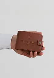 Кожаная обложка-портмоне для удостоверения участника боевых действий (УБД) Светло-коричневая