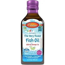 Жирні кислоти Carlson Labs Kid's The Very Finest Fish Oil, 200 мл - Ягоди