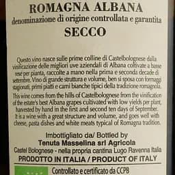 Вино Masselina Albana di Romagna Секко DOCG, біле, сухе, 13%, 0,75 л - мініатюра 4
