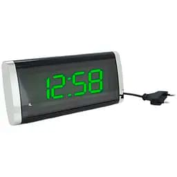 Електронний годинник Voltronic VST730G з будильником живлення від кабелю 220 В Green Light