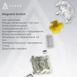 Клавиатура игровая механическая Ajazz AK-680-MAX Magnetic Switch RGB USB White - мініатюра 4