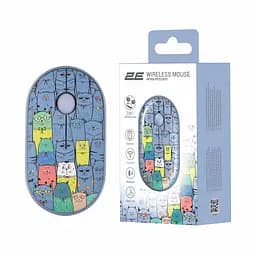 Мишка 2E MF300 PETSCATS Silent Wireless/Bluetooth Blue (2E-MF300WPETSBL) - мініатюра 2