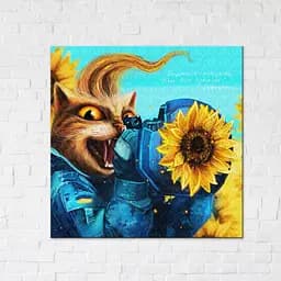 Картина постер на полотні BrushMe Котик сучасний Козак