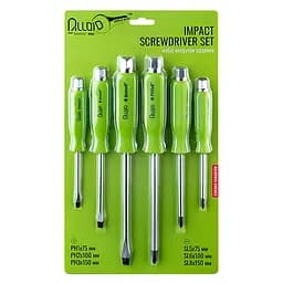 Набір викруток ударних Alloid хрест/шліц 6 шт. (HOU-22201)