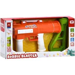 Мыльные пузыри 8018K-2 автоматический бластер, со светом, запаска 8.5 см, 53 см, на батарейках оранжевый