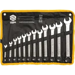 Ключі ріжково-накидні Vorel Cr-V на плахті М 6-22 мм набір 12 шт. (51710)