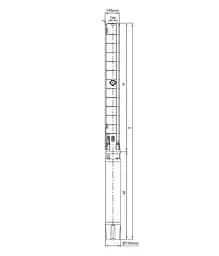 Насос відцентровий свердловинний DONGYIN 6SP30-12 380В 11кВт H 137(92)м Q 700(500)л/хв Ø145мм +пульт (з 3х частин) (7777283) - мініатюра 6