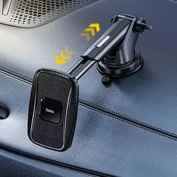 Тримач з бездротовою зарядкою HOCO CA75 Magnetic 15W 2 в 1 чорний - мініатюра 7
