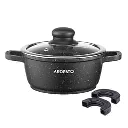 Каструля Ardesto зі скляною кришкою Gemini Anzio 1.2л алюміній чорний kuh0014741 - мініатюра 9