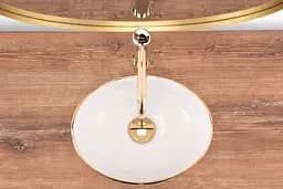 Умивальник Rea Sofia gold/white накладний REA-U0456, Золотий - мініатюра 4