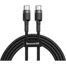 Кабель Baseus Cafule Type-C to Type-C PD 2.0 60W (1m) gray/black (CATKLF-GG1)