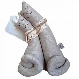 Декоративний текстильний виріб Коти Нерозлучники, Кавове золото (17264)