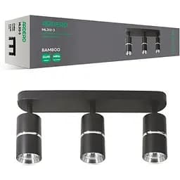 Светильник накладной Ardero ML312-3 MR16 GU10 тройной поворотный черный+хром (80234)