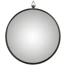 Дзеркало J-line кругле настінне оглядове сферичне розширювальне в чорній дерев'яній рамі діаметр 61 см Бельгія (93616)