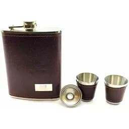 Фляга с рюмками и воронкой в подарочной упаковке 19х17х4 см
