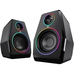 Акустична система 2.0 Defender Solar 10, 10Вт, Bluetooth, RGB підсвітка, USB, чорна (65940)