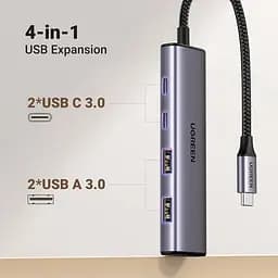 USB-хаб UGREEN 4-Port USB-C Hub (UGR-15395) - мініатюра 3