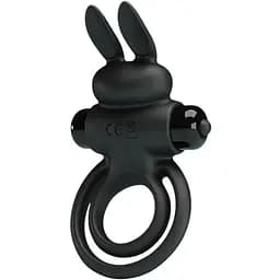 Виброкольцо Pretty Love Vibro Penis Ring Bunny III 9.7 см черный