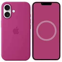 Чохол Epik Silicone case AAA with Magsafe and Animation для Apple iPhone 16, 6.1 Fuchsia