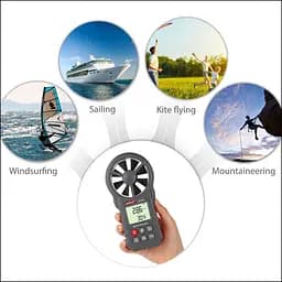 Анемометр крильчастий 0,3-30 м/с, -10-45 °C WINTACT WT87A - мініатюра 5