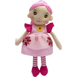 Лялька м'яка Devilon 36 см велика червона квітка рожева сукня (861071-1)