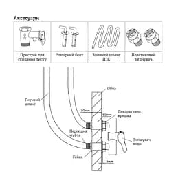 Водонагрівач "Плоский" Mixxus EWH-03080 Flat Wet накопичувальний 80 л мокрий тен 2 kW WH0015 - мініатюра 3