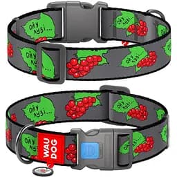 Нашийник для собак з QR паспортом, Калина, пластиковий фастекс, XXL, 46-70х3,5 см