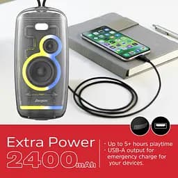 Акустична система 1.0 Energizer 16Вт Bluetooth 5.2/MicroSD/USB/AUX/FM/TWS, IPX65, чорна (BTS164) - мініатюра 6