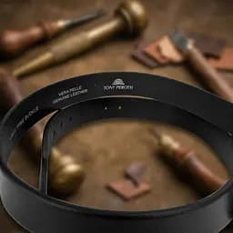 Чоловічий брючний ремінь Tony Perotti з натуральної шкіри 746/35 NERO (90361) Чорний - мініатюра 8