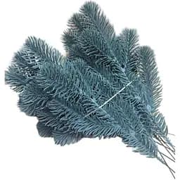 Декоративная ветка 34см Искусственный материал для флористики с литым эффектом хвои 200 шт Голубая