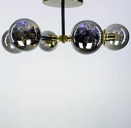 Вінтажний стельовий світильник на 6 графітових плафонів | Арт. J113/6C FGD+GR | Line F