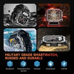 Розумний годинник Oukitel BT101 для чоловіків 2.02-дюймовий Amoled HD - мініатюра 4