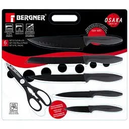 Набір ножів Bergner Osaka, з ножицями, 6 предметів (BG-9075-BK) - мініатюра 8