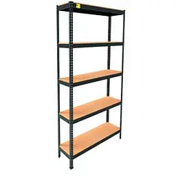 Металевий стелаж Emby Light Series (розмір 2100х900x300мм) 5 полиць ДСП до 100кг Чорний