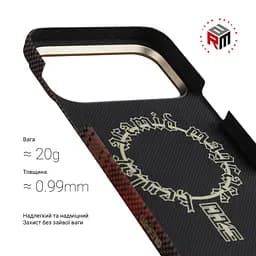 Защитный чехол для Apple iPhone 17 Pro, BlackIcon Kevlar MagCase, кевларовый, разноцветный, панель, накладка с поддержкой MagSafe, противоударный, защита всего корпуса, усиленные углы, совместим с беспроводной зарядкой, ArmorStandart (ARM90154) - мініатюра 3