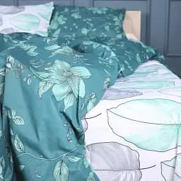 Простыня Mirson 17-0718 Emerald Foliage 150х220 см бязь белая (2200010684896)