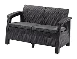 Диван пластиковий садовий Keter Corfu II Love seat графіт